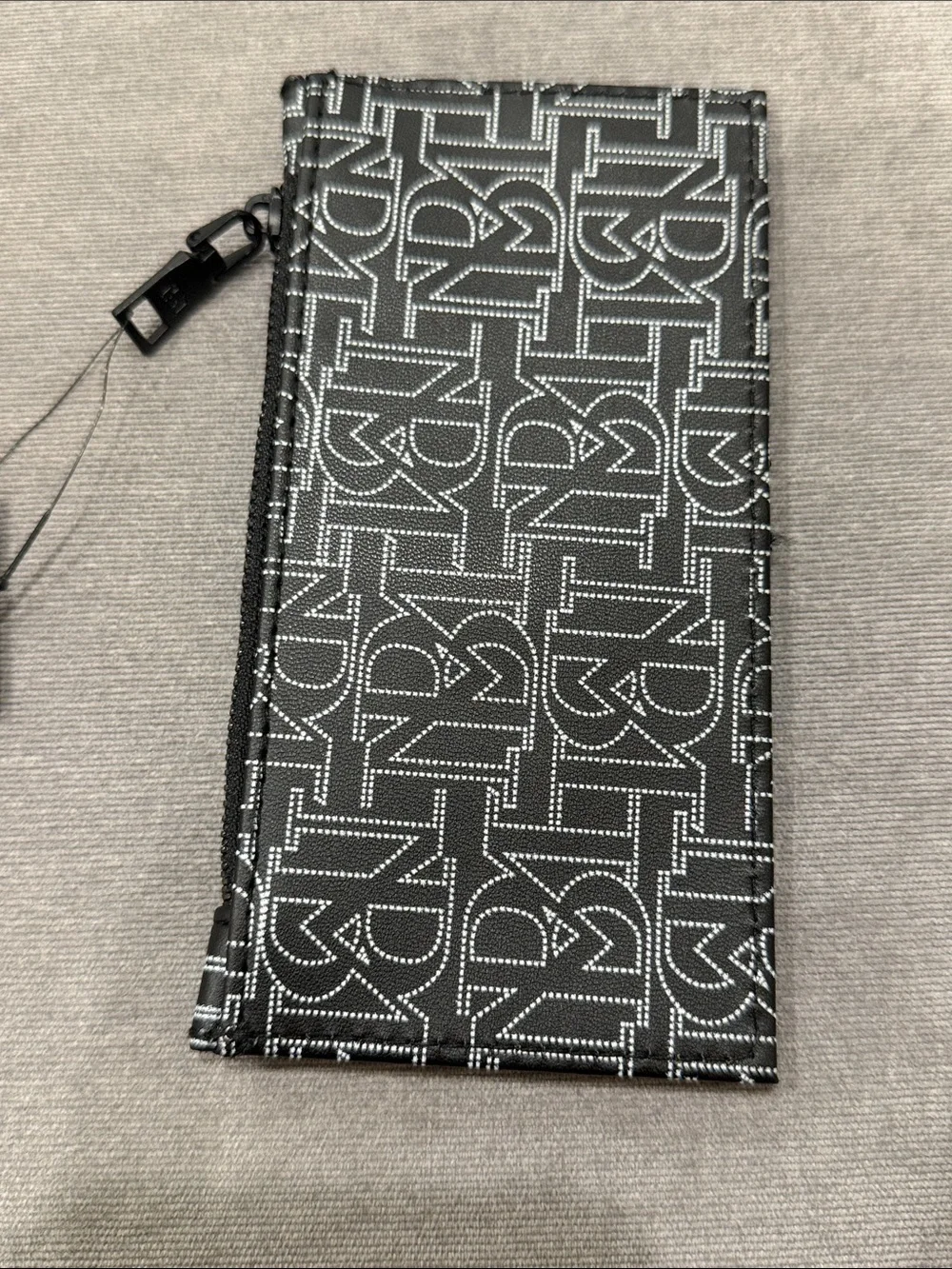 Black Badgley Mischka Monogram Zip Card Wallet